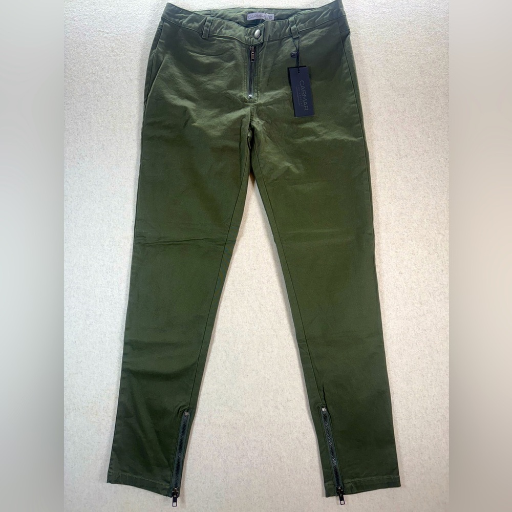 NWT New Carmar Army Green Skinny Pants Jeans size 10
